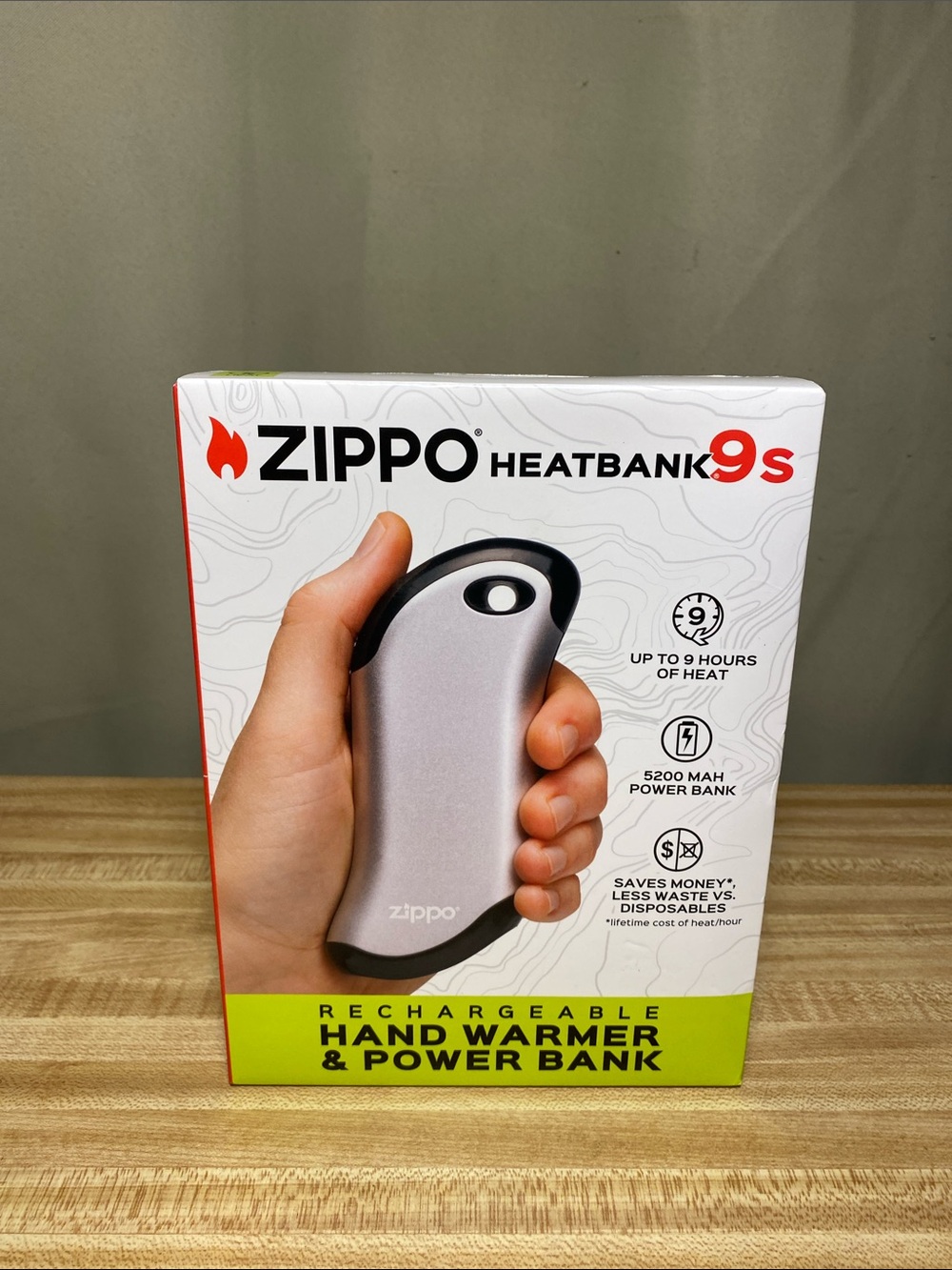 Zippo HeatBank 9s Rechargeable Hand Warmer & Power Bank Home/Office Outdoor New